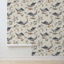 Motif d'oie blanche inspiré de la vie agricole