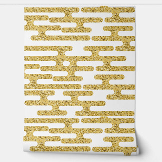 Papier Peint Motif doré et fond blanc moderne