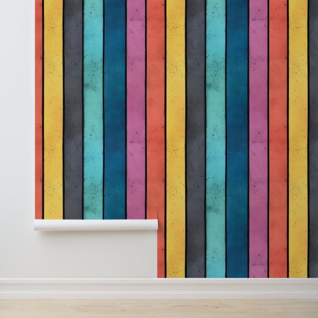 Papier Peint Motif en béton coloré (Application)