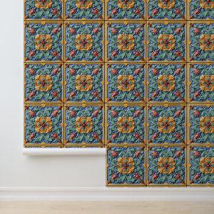 Papier Peint Motif en carrelage italien coloré