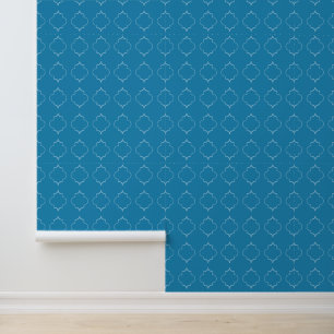 Papier Peint Motif en forme bleu marocain