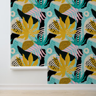 Papier Peint Motif Feuille de la forêt tropicale tropicale