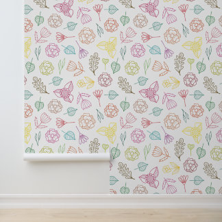Papier Peint Motif Fleurs flottantes