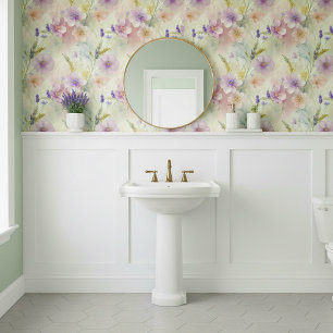 Papier Peint Motif floral aquarelle doux