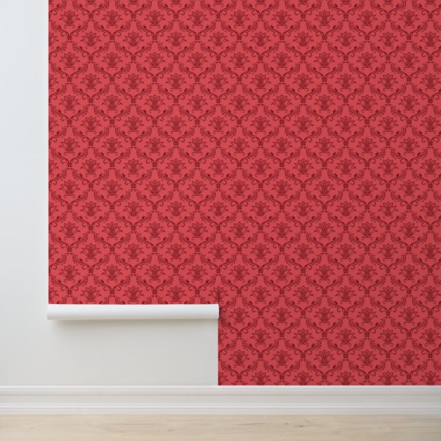Papier Peint Motif floral damassé (Application)