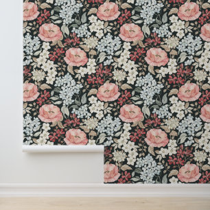 Papier Peint Motif floral de coquelicots rouges à l'aquarelle v