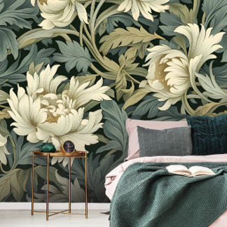 Papier Peint Motif floral de lys dorés de William Morris