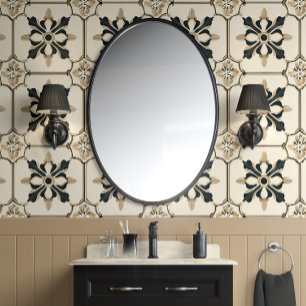 Papier Peint Motif Floral intemporel - Noir & Or - Traditionnel