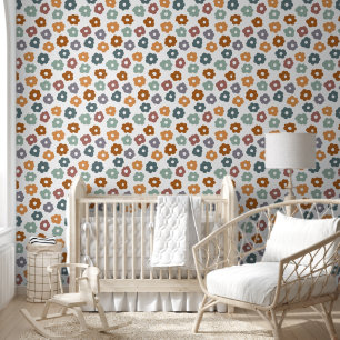 Papier Peint Motif Floral Mignon Rétro Vintage Coloré