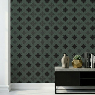 Papier Peint Motif floral moderne classique sarcelle foncée pou