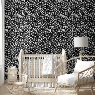 Papier Peint Motif floral - Noir et Blanc