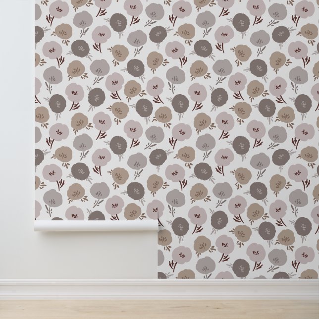 Papier Peint Motif Floral Pastels Muet (Application)
