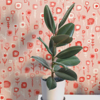 Motif floral rose rétro amusant