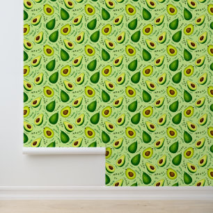 Papier Peint Motif Fruit Avocado vert