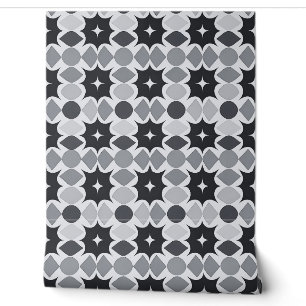 Papier Peint Motif géométrique Abstrait gris noir