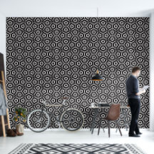 Motif géométrique abstrait noir et blanc