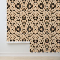 Motif géométrique Art déco en beige et noir
