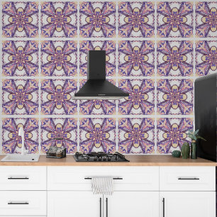 Papier Peint Motif géométrique croisé - imitation carreau de cé