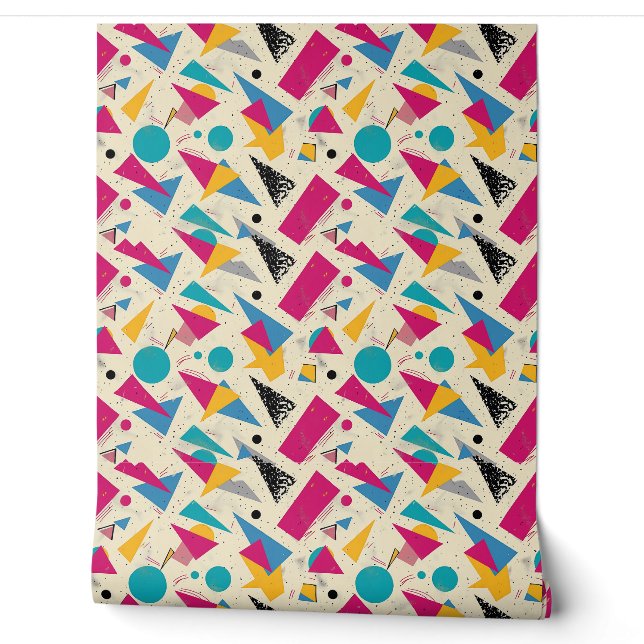 Papier Peint motif géométrique des années 80 (Déroulement)