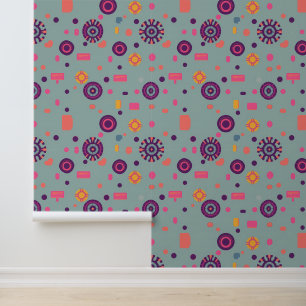 Papier Peint Motif géométrique futuriste coloré