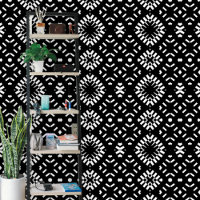Motif géométrique noir et blanc contemporain