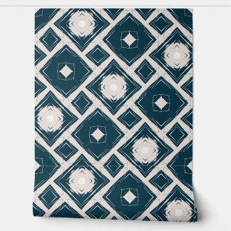 Papier Peint Motif Géométrique Noir Et Crème Moderne Carrelage