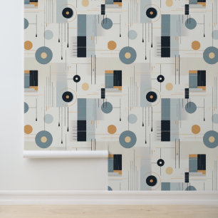 Papier Peint Motif géométrique rétro aux tons pastel