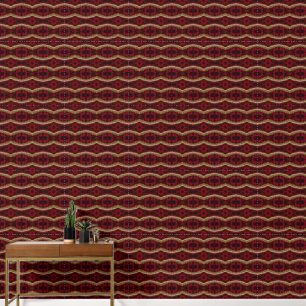 Papier Peint Motif géométrique rouge et or petit