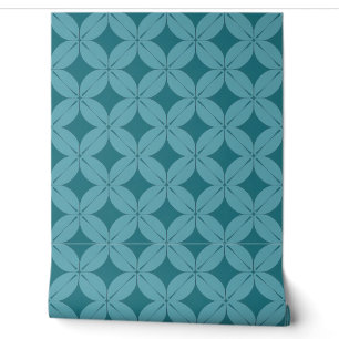 Papier Peint Motif géométrique Turquoise et bleu