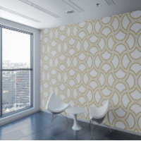 Motif Gold Art Déco en blanc