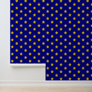 Papier Peint Motif Gold Stars, Bleu Marine, Exclusive