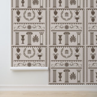 Papier Peint Motif Grec Ancien Designer Neutre