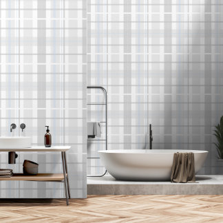 Papier Peint Motif gris pastel tartan moderne
