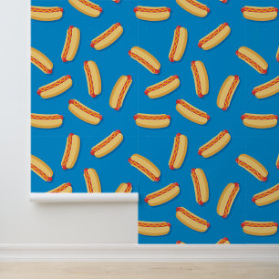 Papier Peint Motif Hotdogs de restauration rapide
