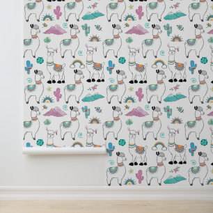 Papier Peint Motif Llama Carton mignon