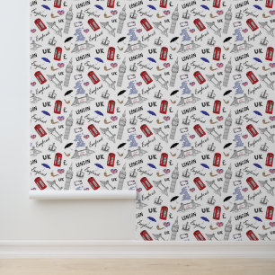Papier Peint Motif London City Doodles