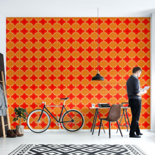 Papier Peint Motif marocain d'orange et de chili rouge