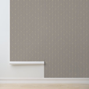 Papier Peint Motif minimaliste géométrique Star sur Taupe
