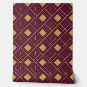 Papier Peint Motif moderne Burgundy et Gold Art Déco