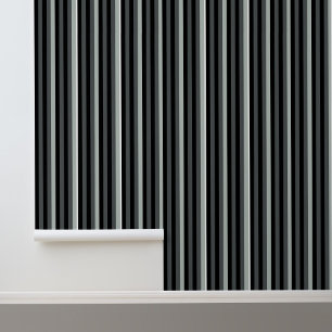 Papier Peint Motif moderne tendance Gris noir rayures