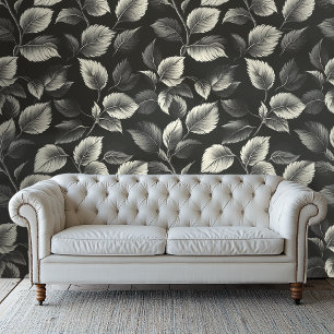 Papier Peint Motif noir et blanc monochrome