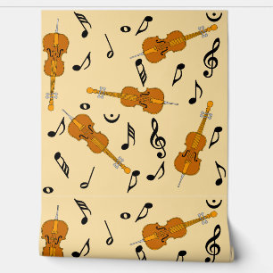 Papier Peint Motif note musique cello