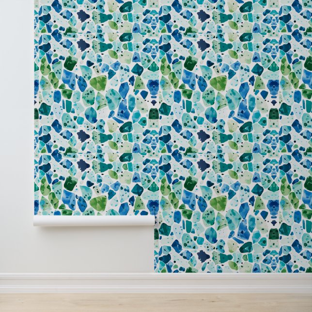Papier Peint Motif Ocean Terrazzo (Application)