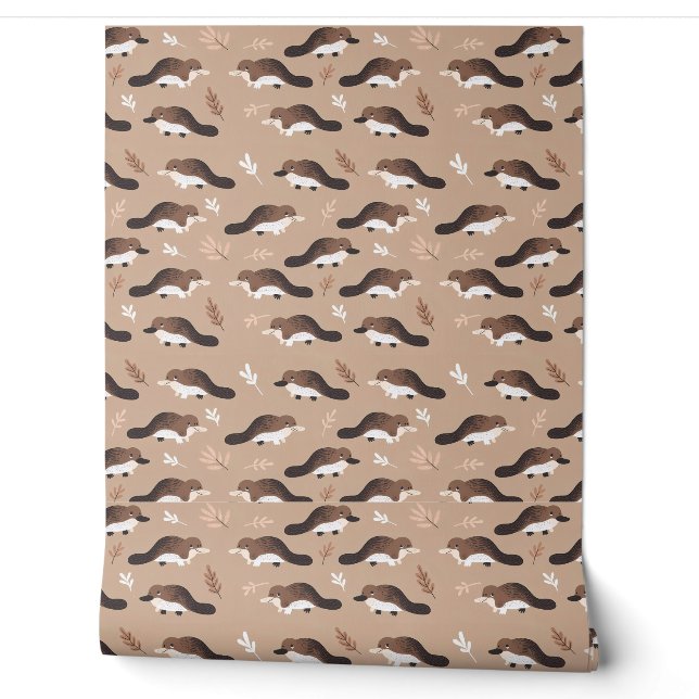 Papier Peint Motif Platypus joueur (Déroulement)
