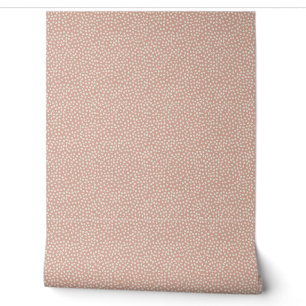 Papier peint Motif point blanc rose