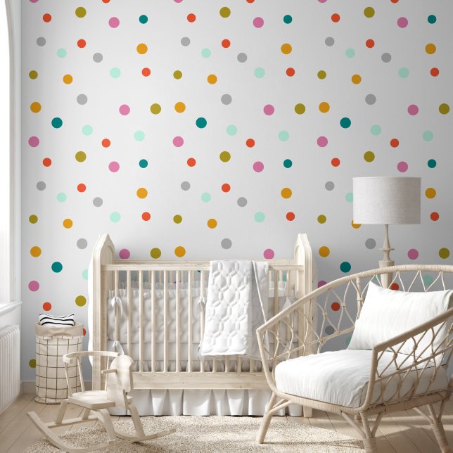 Papier peint Motif points colorés (Enfants)