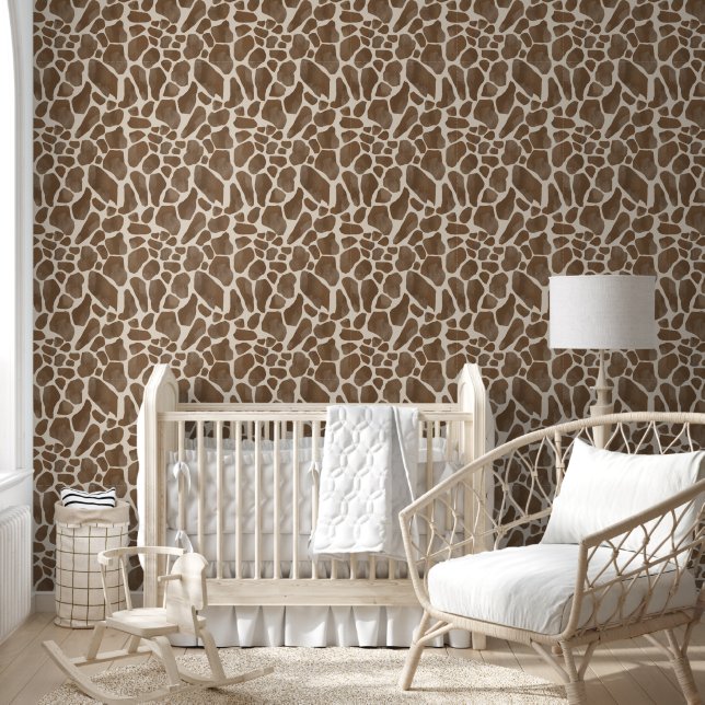 Papier Peint Motif Poster de animal de Giraffe d'aquarelle (Enfants)