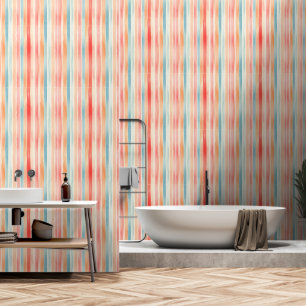 Papier Peint Motif rayé coloré aux couleurs vives aquarelle