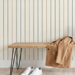 Papier Peint Motif rayure verticale fine Bohème neutre terreux
