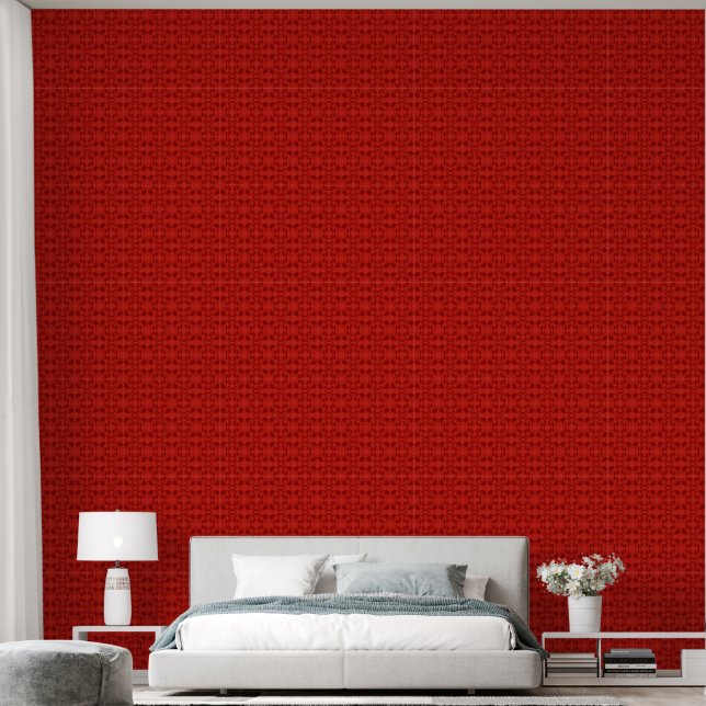 Papier peint Motif Red Faux Lace (Chambre à coucher)